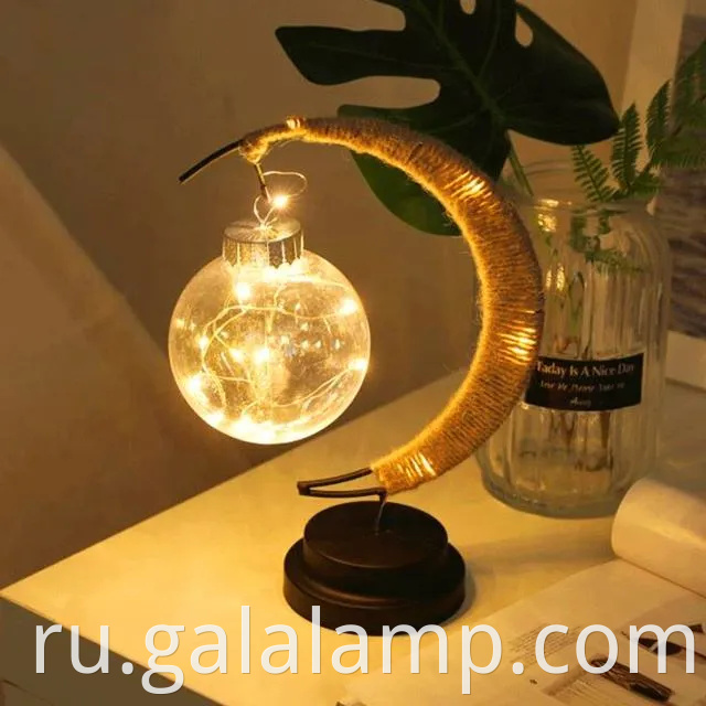 Зачарованная 3D лунная лампа с мерцающими синими звездными огнями